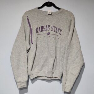 VTG Kansas State Wildcats Football Fruit Of The Loom Gray Sweatshirt L‎ Distress